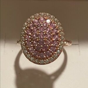 Pink & White Sapphire Rose Gold 10K